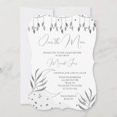 シルバーオーバーザムーンベビーモダンシャワー招待状 (正面)