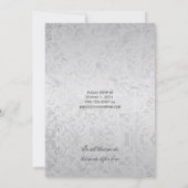 シルバーオーバーレイパープルリボン bow ポストウェディング 招待状 (裏面)