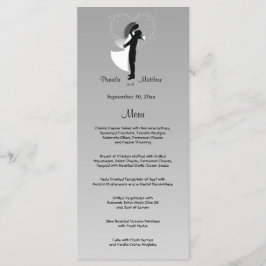 シルバーカグラデーションスタイ結婚ズのメニューカード メニュー