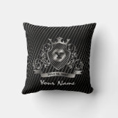 シルバーカスタムエレガントモノグラムデザイン クッション (裏面)