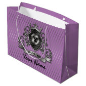 シルバーカスタムエレガントモノグラムデザイン ラージペーパーバッグ (裏面アングル)