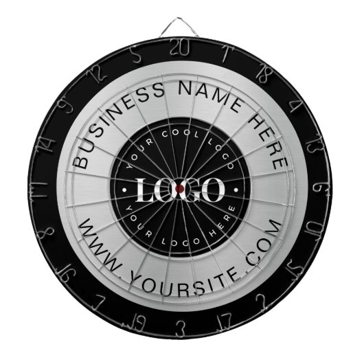 シルバーカスタムロゴ文字会社ビジネスブランド ダーツボード (正面)