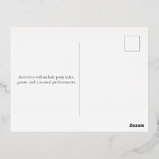 シルバーカタツフレビットエクスエレガントトリア 箔招待状ポストカード (裏面)