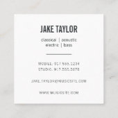 シルバーカッコいいギターインストラクター スクエア名刺 (裏面)