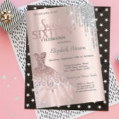 シルバーカッコいいグリッタードリップス、ドレスバラ金ゴールドスウィート16 招待状