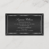 シルバーカッコいいデコールの派手なブラックスネークパターン 名刺 (裏面)