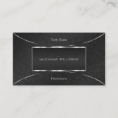 シルバーカッコいいデコールの派手なブラックスネークパターン 名刺 (正面)