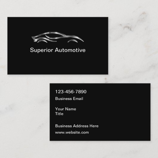 シルバーカッコいいトーンカーデザイン車の 名刺 (正面/裏面)