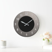 シルバーカッコいいフレームの任意のカラー白数字 ラージ壁時計 (ホーム)