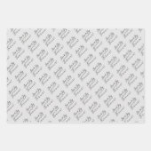 シルバーカップル婚約結婚と記念日 ラッピングペーパーシート (正面3)