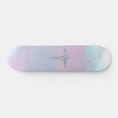 シルバーカドゥセウス医療シンボルマザーパール スケートボード (横)