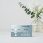 シルバーカドゥセウス薬局ビジネスカード 名刺 (スタンド正面)