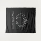 シルバーカボチャのハロウィーンの写真の背景 タペストリー (正面(横))