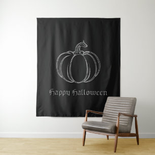シルバーカボチャのハロウィーンの写真の背景 タペストリー