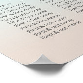 シルバーカメビーチ結婚式シーティングチャート ポスター (角)