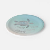 シルバーカメ |ハッピーバースデー ペーパープレート (アングル)