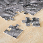 シルバーカラーのドライウォールネジ山 ジグソーパズル (側面)