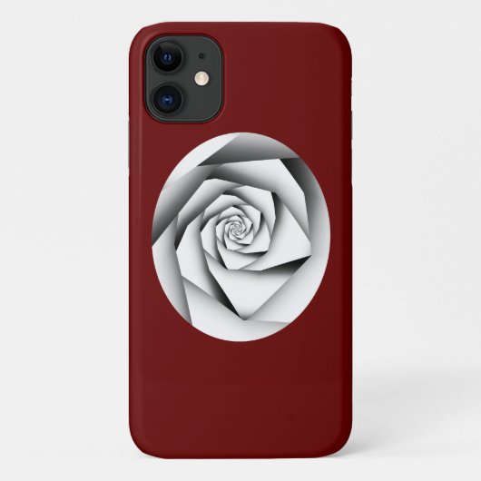シルバーカラージオメトリスタイルバラオン暗赤色 Case-Mate iPhoneケース (裏面)