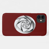 シルバーカラージオメトリスタイルバラオン暗赤色 Case-Mate iPhoneケース (裏面(横))