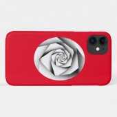 シルバーカラージオメトリスタイルバラオン赤 Case-Mate iPhoneケース (裏面(横))