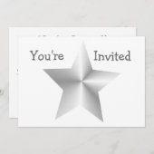 シルバーカラースターエニー大事な行事 招待状 (正面/裏面)