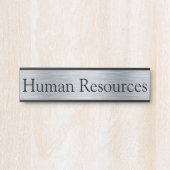 シルバーカラー人事オフィスのドアサイン サインプレート (正面)