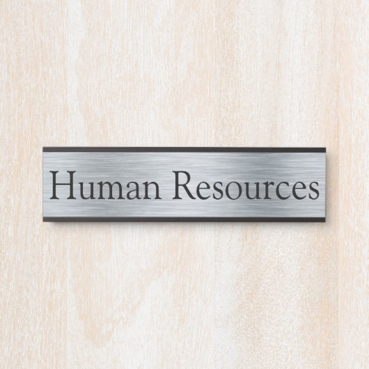 シルバーカラー人事オフィスのドアサイン サインプレート (正面)