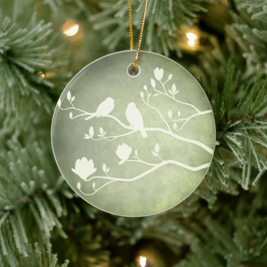 シルバーカンデラブラ(緑) – セラミックオーナメント (ツリー)