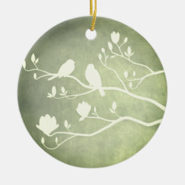 シルバーカンデラブラ（緑） – セラミックオーナメント