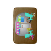 シルバーカンパートロピカルテーマのキャンプ バスマット (正面縦)