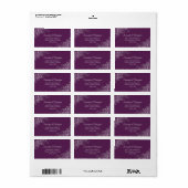 シルバーカーズエレガントプラムパープル結婚ズの住所 ラベル (フルシート)