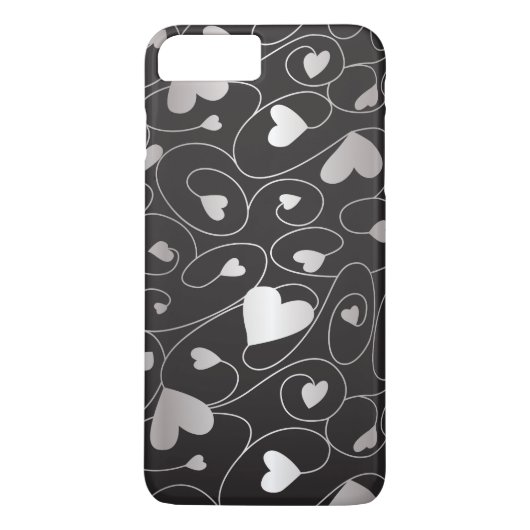 シルバーカーリーハート Case-Mate iPhoneケース (裏面)