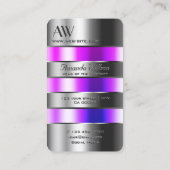 シルバーガラスはピンクの紫色の流体をイニシャルで見る 名刺 (裏面)