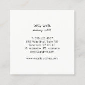 シルバーガーリーセインストライプのメイクアップアーティスト スクエア名刺 (裏面)