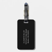 シルバーガーリードリップグリッターモノグラム名 ラゲッジタグ (裏面縦)