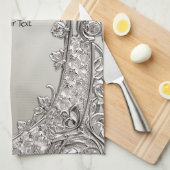 シルバーキッ華美チモダンンタオル キッチンタオル (四つ折り)