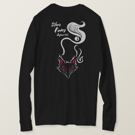 シルバーキツネズ女性のLS Tシャツ (デザイン裏面)