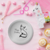 シルバーキツネ誕生日プレート ペーパープレート (パーティー)