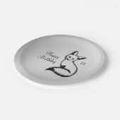 シルバーキツネ誕生日プレート ペーパープレート (アングル)