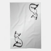 シルバーキツネ キッチンタオル (縦)