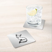 シルバーキツネ スクエアペーパーコースター (インサイチュ)