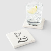 シルバーキツネ ストーンコースター (横)