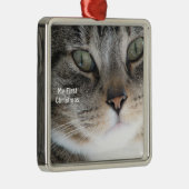 シルバーキャットマイ初めてのクリスマス写真オーナメント メタルオーナメント (右)