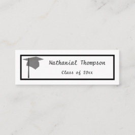 シルバーキャップ – 卒業名挿入カード スキニー名刺