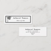 シルバーキャップ – 卒業名挿入カード スキニー名刺 (正面/裏面)