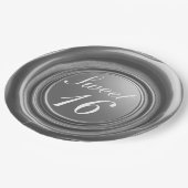 シルバーキャンドルワックスシールドリップスウィート16ウェディング ペーパープレート (アングル)