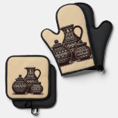 シルバーキルティングポットホルダー 鍋つかみ&鍋敷きセット (正面/裏面)