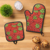 シルバーキルテッドヒート保護オーブンミット&ポットホー 鍋つかみ&鍋敷きセット (トップダウン)