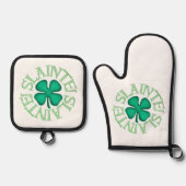 シルバーキルトオーブンのミッツポットホルダー 鍋つかみ&鍋敷きセット (正面)