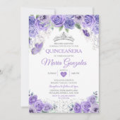 シルバーキンセアニラパープルクラウンメキシカンバタフライ 招待状 (正面)